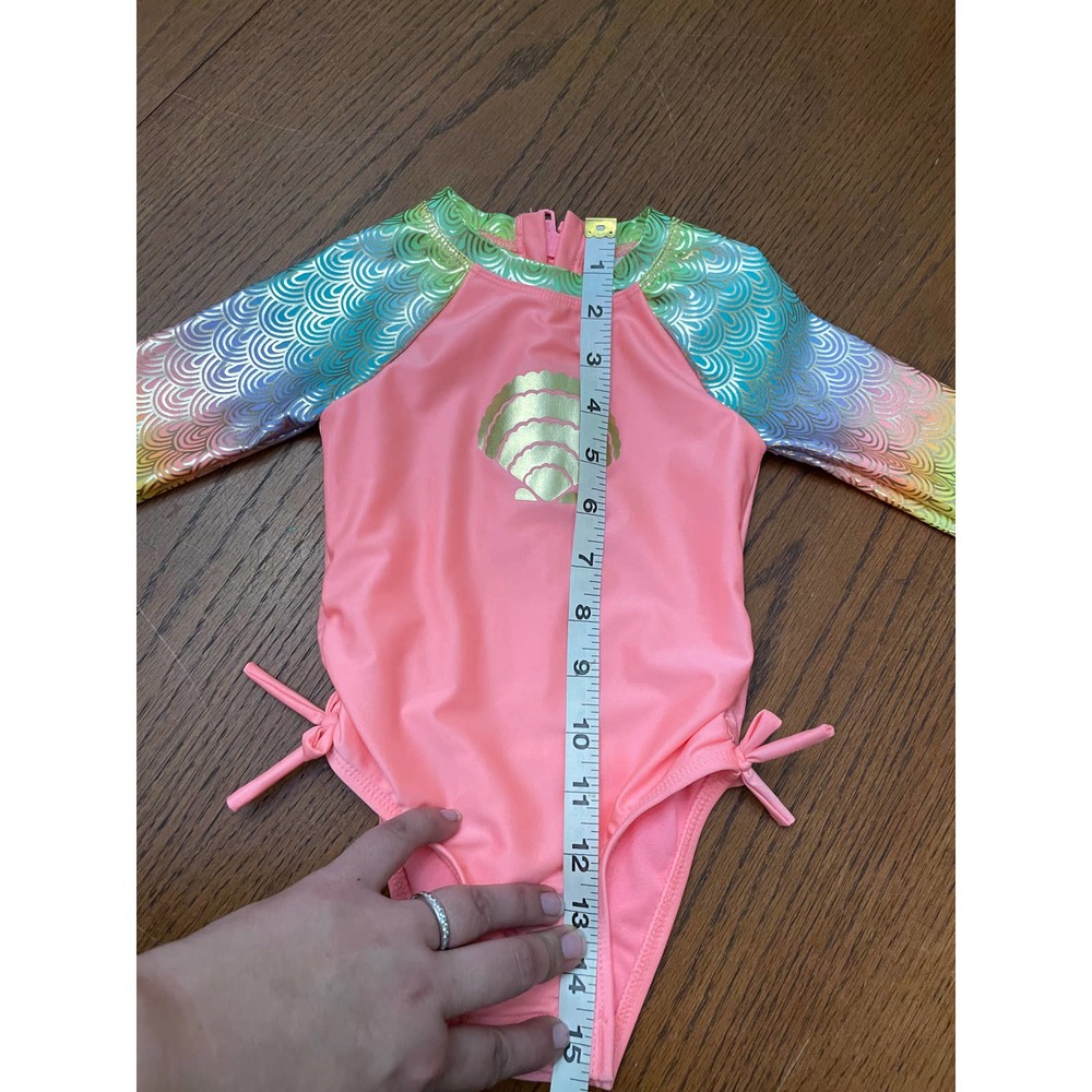 NWT Cat & Jack Seashell Rashguard Swimsuit Size 18m - Picture 6 of 8